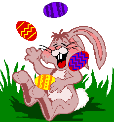 Gif animé Pâques lapin oeufs